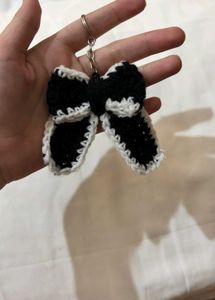 Handmade Crochet Bow Keychain