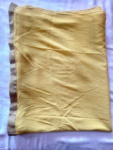 Yellow dupatta  with Gold Border
