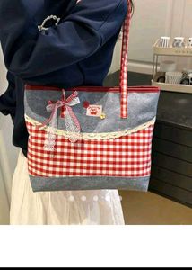 Cute Cherry Gingham Tote Bag Savana