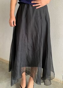 Flowy Black Asymmetrical Skirt