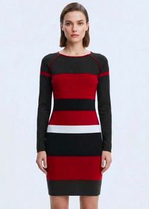 Striped Long Sleeve Knit Dress