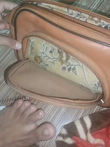 Vintage Brown Leather Crossbody Bag