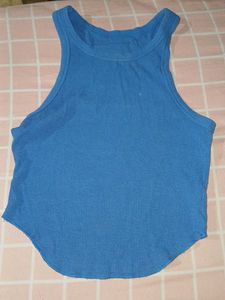 Blue Ribbed Tank Top
