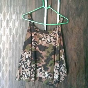 Camo Print Layered Tank Top