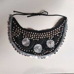 Statement Black &amp; Silver Choker Necklace