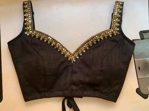 Black blouse deep back neck (4 colour available)