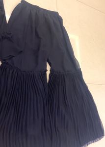Elegant Navy Blue Kurta Set with  Embroidery