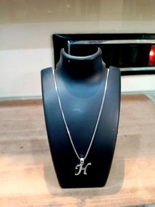 H Letter Chain Pandent Pure Silver 925
