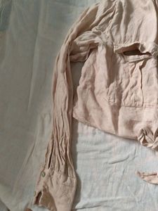 Original Zara Shirt With Knot And Pockets