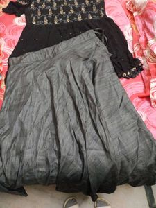 A Beautiful Black N Grey Western Indo Dress