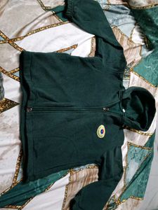 kids Green Zip-Up Hoodie
