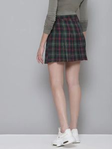 Plaid A-line Mini Skirt