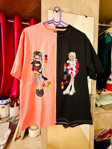 Anime Split Color T-Shirt