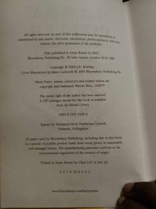 Harry Potter first edition 2nd reprint hardcover