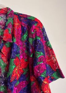 Colourful floral lace shirt💐🪻