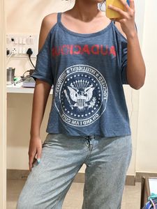Cold Shoulder Graphic Tee
