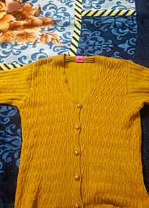 Vintage Mustard Knit Cardigan