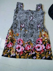 combo Floral Print Square Neck Top short kurti