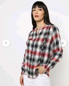 DNMX - Cozy Plaid Button-Up Shirt