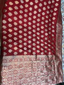 Royal Red Zari Saree + blouse piece