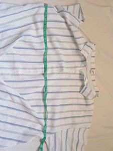 Striped Button-Up Short Sleeve Top