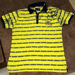 buy 1 get one free Yellow Striped Polo Shirt