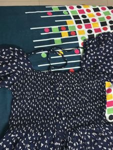 Navy &amp; White Print Dress 👗