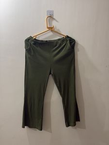 Olive Green Flare capri