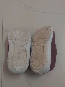 Toddler Girls Maroon Slip-on Shoes