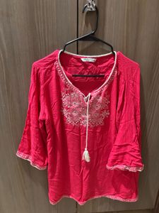 Embroidered Tassel Short Kurta/ Kurti Top