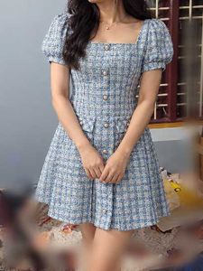Elegant Tweed mini Dress - Blue