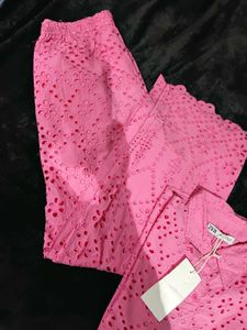 Chic Pink Eyelet Co-ord Set