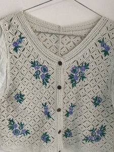 Vintage Floral Crochet Top