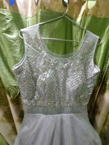 Grey Ethnic Gown For Girls