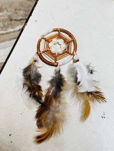 Bohemian Dreamcatcher keyring with Feathers