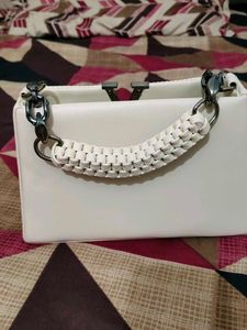 Chic White Textured Handbag