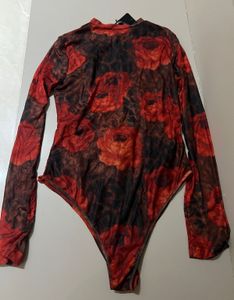 Sheer Rose Print Bodysuit