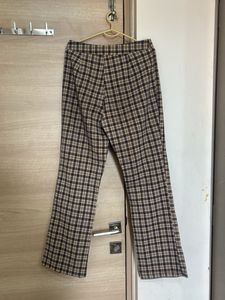 Trendy Plaid Flare Pants