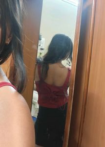 Cute Red Bow Crop Top