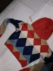 Cozy Argyle Knit Hoodie
