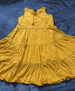 Yellow Tiered Sleeveless Dress