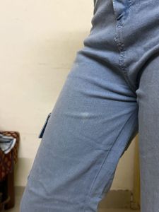 Light Wash Blue Cargo Jeans