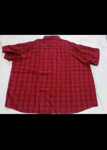 Men's Red Plaid Button-Up Shirt