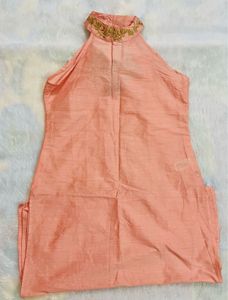 Elegant Peach Kurta Set with Dupatta