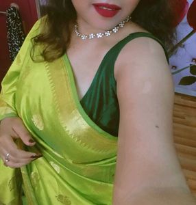 Lime Green Saree