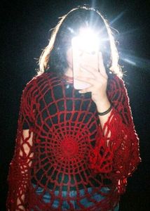 Maroon Crochet Spiderweb Top