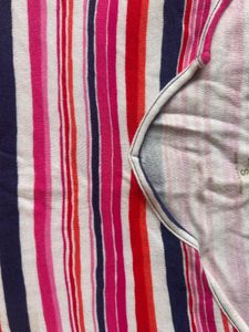 Striped V-Neck Short Sleeve Top