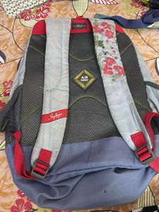 Light Blue Skybag Backpack with Floral Design