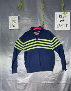Navy & Yellow Striped Sweater