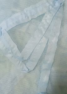 (Unused) Ribbon Embroidered Net in Sky Blue colour